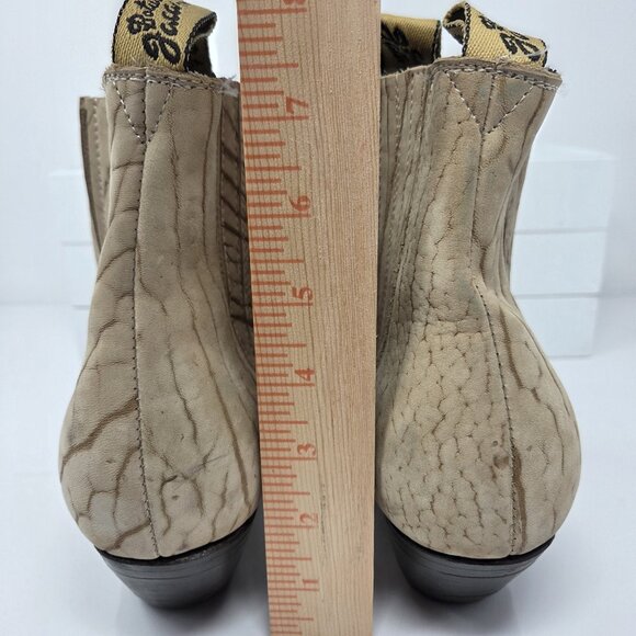 Botas Jaca Mens Suede Cowboy Boots Size 6 Beige Short Leather Western Coastal - Picture 7 of 13